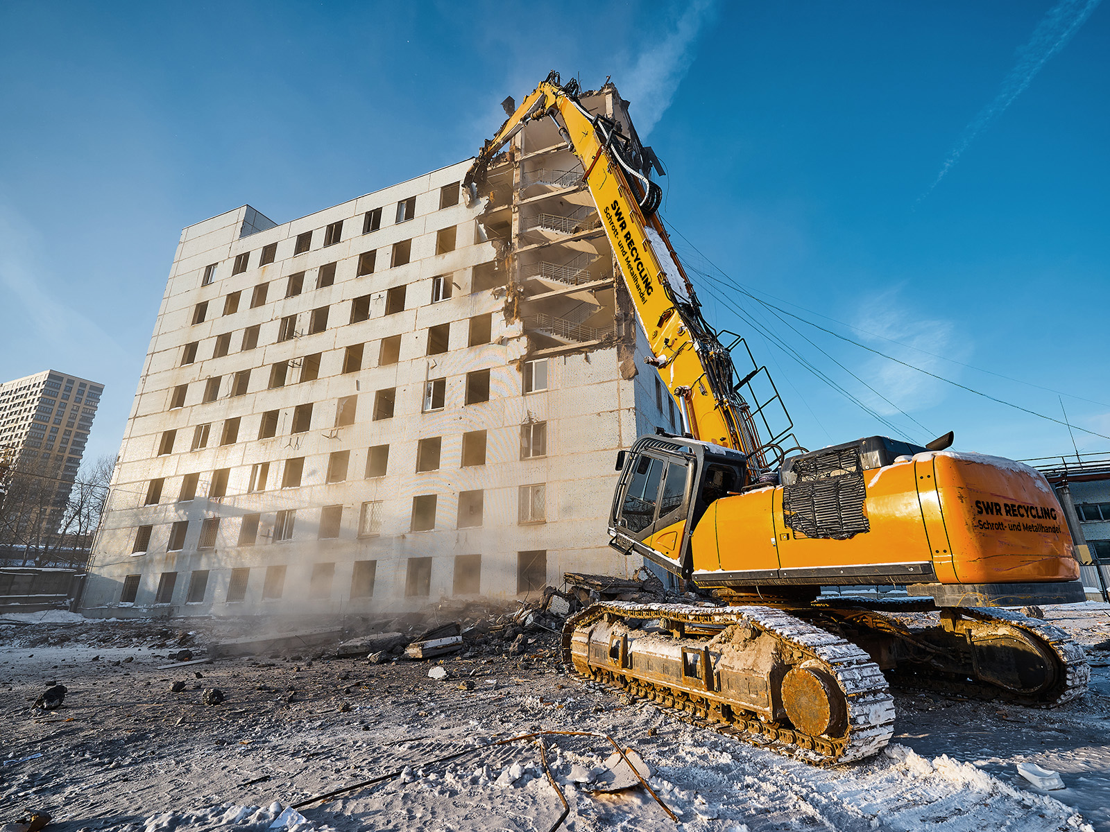 abriss von einem gebäude